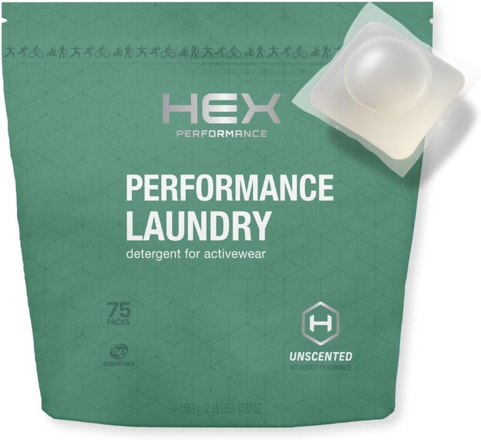 Laundry Detergent Packs, Unscented, 75 Count â€“ Activewear Detergent Pods for Odor & Sweat Removal, Fragrance-Free Sport Wash, HE Compatible