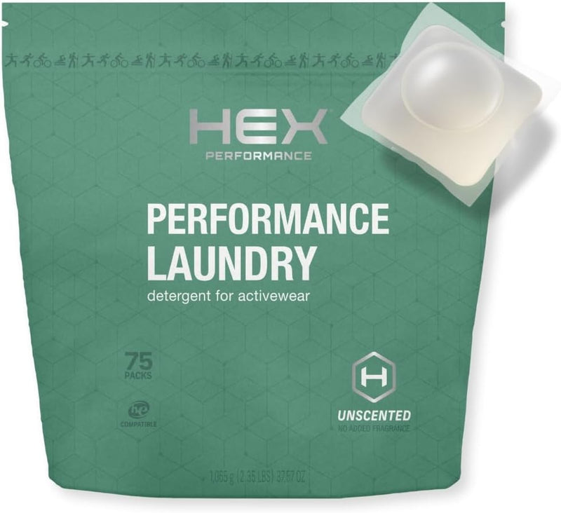 Laundry Detergent Packs, Unscented, 75 Count – Activewear Detergent Pods for Odor & Sweat Removal, Fragrance-Free Sport Wash, HE Compatible