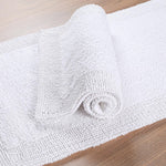 Reversible White Cotton Bath Mat Rug – 17X24, Water Absorbent, Machine Washable Bathroom Rug Mat for outside Bathtub