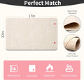 Faux Leather Placemats Set of 6 - Waterproof - Wipe Clean - Heat Resistant - anti Slip Dining Table Place Mats, Suitable for Indoor & Outdoor Use, 17’’×12’’, Beige