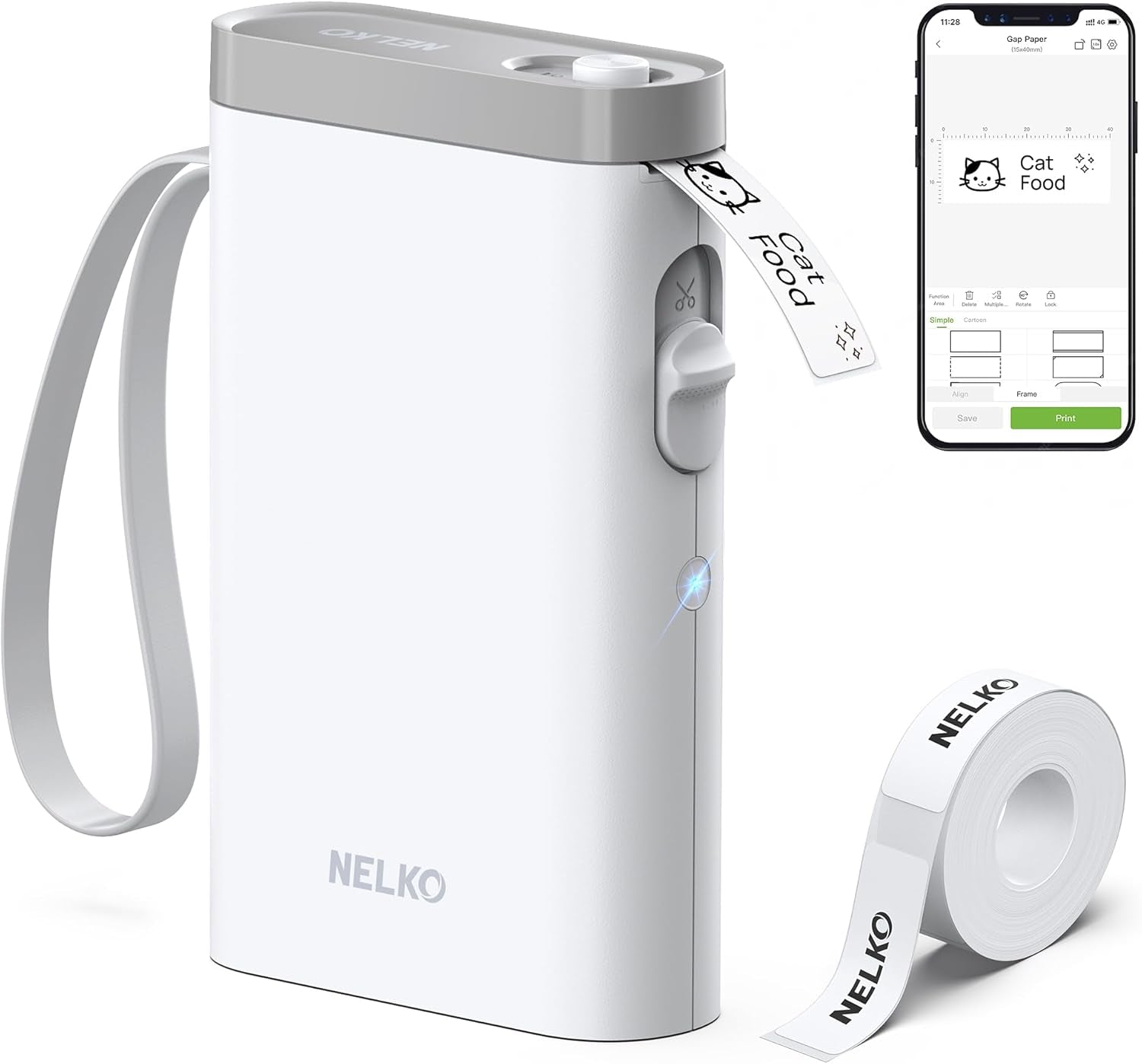 Label Maker Machine with Tape, P21 Bluetooth Label Printer, Wireless Mini Label Makers with Multiple Templates for School Office Home, White