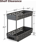 2 Pack Pull Out Spice Rack Organizer for Cabinet, Slide Out Spice Racks Organizer, Spice Cabinet Organizers, Cabinet Size Need:12'' Highx11'' Deepx5'' Wide,Hold 10 Spice Jar Each Tier-2Tier, Black