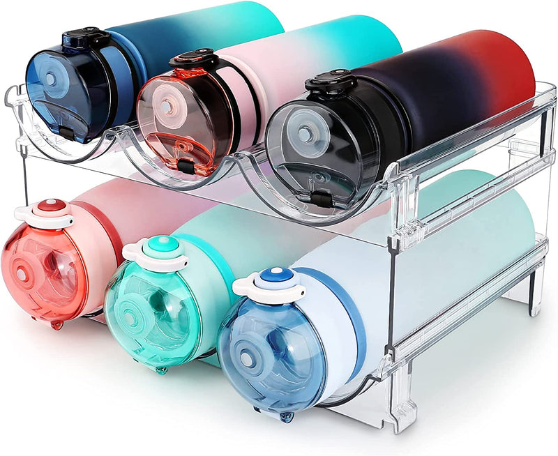Water Bottle Organizer for Cabinet, Water Bottle Storage Organizer, 2 Packs Water