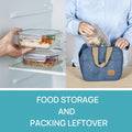 5Pack 22Oz Glass Storage Containers with Lids, Glass Meal Prep Food Container Sets with Snap Airtight Lids for Microwave, Oven, Freezer and Dishwasher, Grey