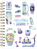 Food and Fitness Meal Workout Journal Diary Wellness Log Notebook Planner Weight Loss Diet Exercise Training Health Tracker 6.1X 8.5 Inch Hard Cover