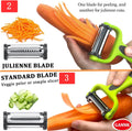 Potato Apple Vegetable Peelers for Kitchen, I and Y Peelers for Fruit Veggie Potatoes Carrot Cucumber, 3 in 1 Blade Spin Design with Julienne Function