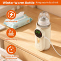 Portable Baby Bottle Warmer, Baby Milk Warmer, Rechargeable 8000Mah Battery, Breast Milk Warmer with Defrost Function, Compatible with All Baby Bottles Ideal for Home and Travel Use