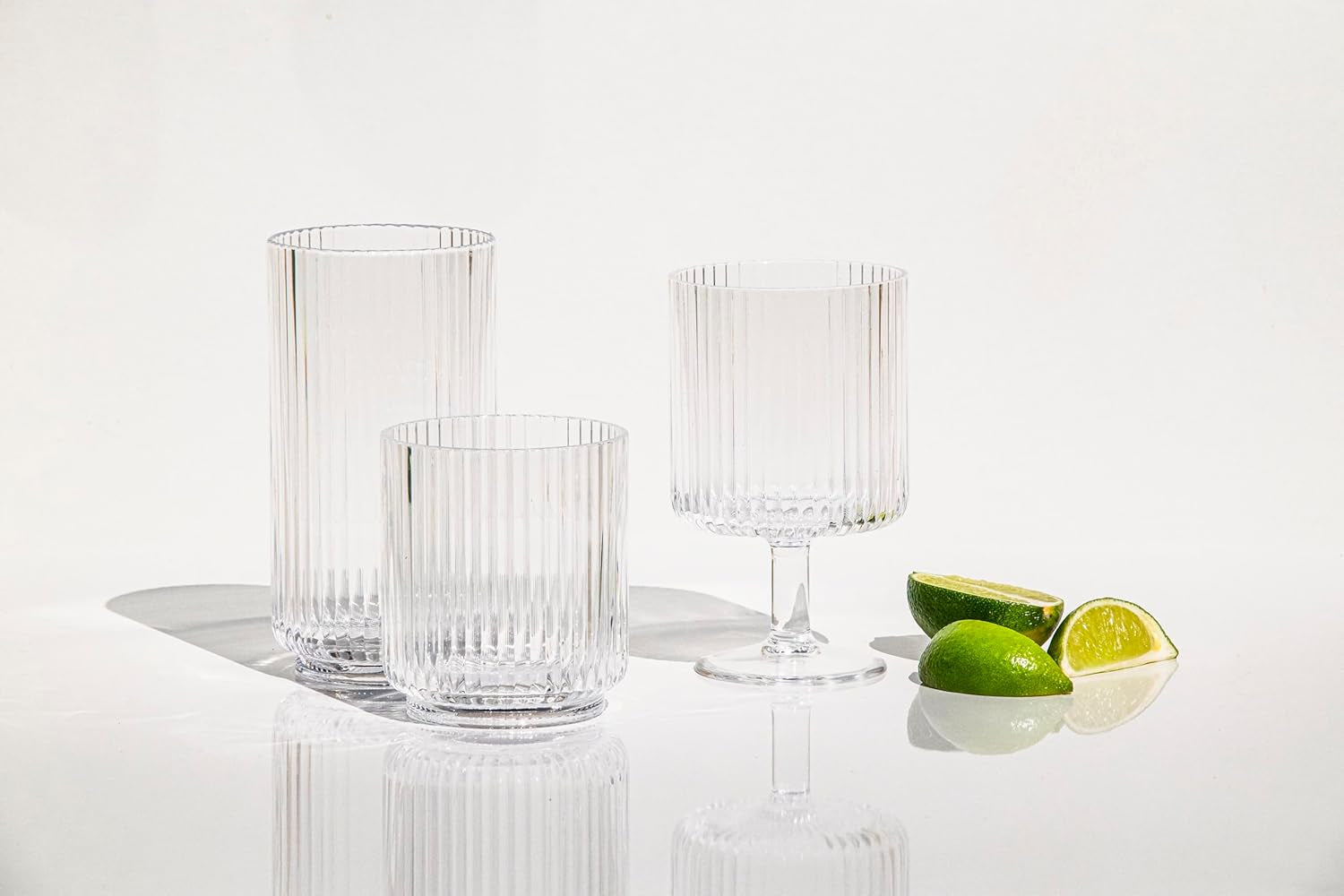 Mesa Premium Plastic Drinkware Tumbler/Double Old Fashioned, 15 Ounce, Clear, (Set of 6)