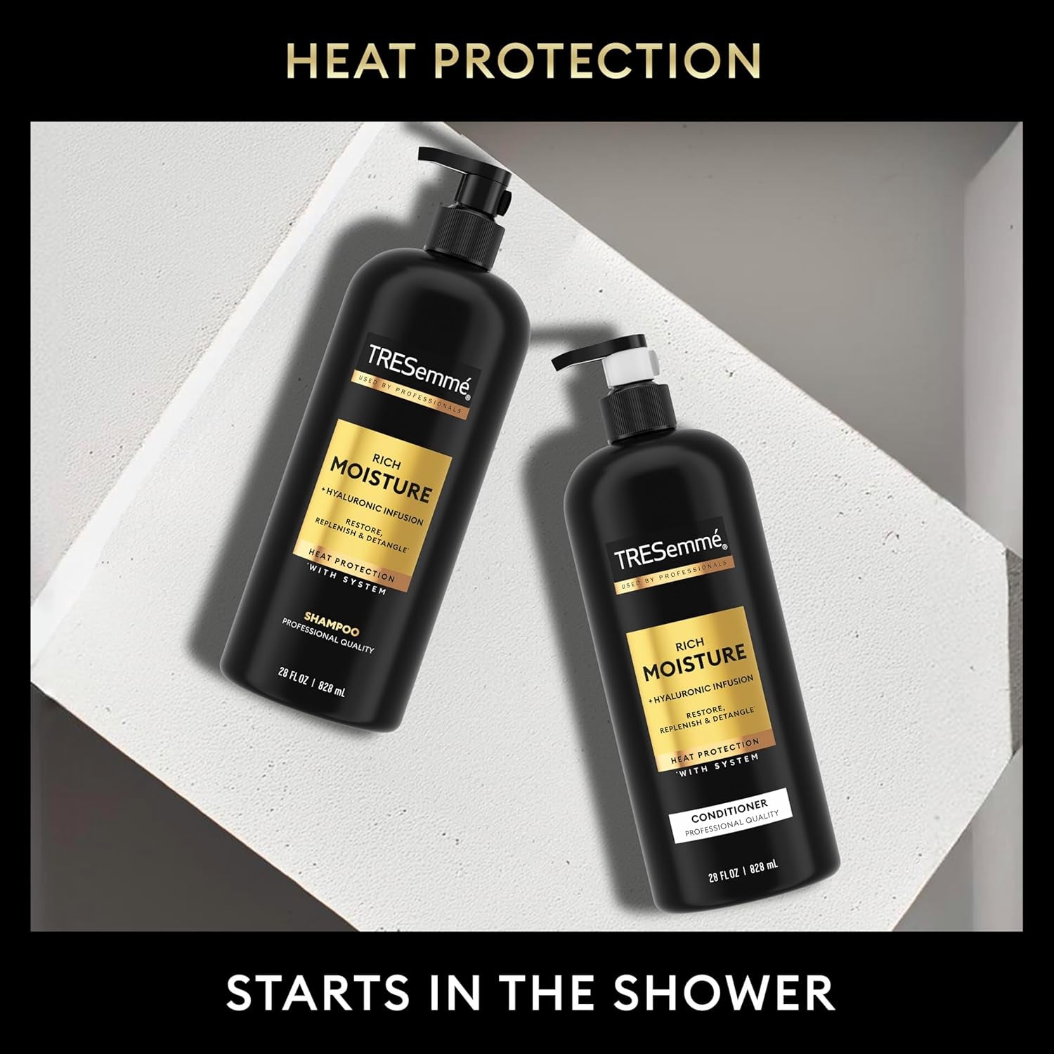 TresemmÃ© Rich Moisture Shampoo and Conditioner 2 Count Rich Moisture for Dry Hair Formulated with Vitamin E and Biotin 28 Oz