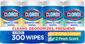 Disinfecting Cleaning Wipes for Spring Cleaning & Allergy Season, Bleach Free, Fresh Scent and Crisp Lemon, 75 Count Each, Pack of 4