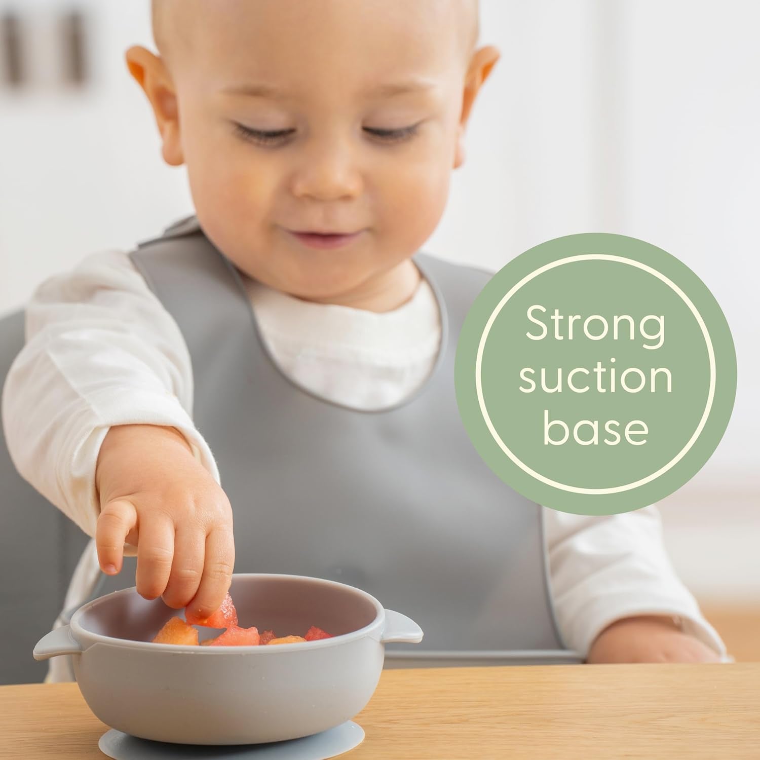 Silicone Baby Bowls with Suction Set - Strong Suction Design for Toddlers 1-3, Easy-Grip Baby Spoon for Self-Feeding, BPA Free Feeding Bowls, 4-Piece Set