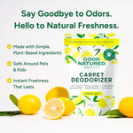 | Carpet Deodorizer & Freshener Powder | 31 Oz Pet Odor Eliminator for Strong Odor & Pet Urine | Fresh Natural Lemon Scent | Safe for Homes with Pets