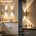 2 Pack Motion Sensor Wall Light, Rechargeable Wall Sconces Battery Operated with 3 Colors & Dimmable, Magnetic Wireless Wall Sconces for Stair Bedroom Hallway Bathroom (Gold)