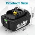 6.0Ah Battery Replacement for Makita 18V Battery Compatible with 18 Volt BL1860B BL1850B BL1840B BL1830B BL1815B Batteries