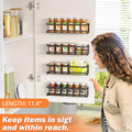 Spice Rack Wall Mounted 4 Pack,Space-Saving Spice Organizer for Spice Jars and Seasonings,Screw or Adhesive Hanging Spice Rack Organizer for Your Kitchen Cabinet,Pantry Door,11.41X2.75X2.75In