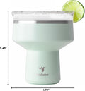 Saltini 16 Oz Cocktail Tumbler - Insulated Margarita Tumbler with Lid - Keeps Drinks Cold for 10 Hours - 360 Sippable Martini Glass Alternative - Shatterproof, Perfect for Parties - Sea Glass