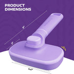 Self Cleaning Slicker Brush for Dogs and Cats - Pet Hair Brush for Shedding Long and Short Hair - Easy Clean Retractable Bristles - Cat and Dog Grooming Tool - Purple