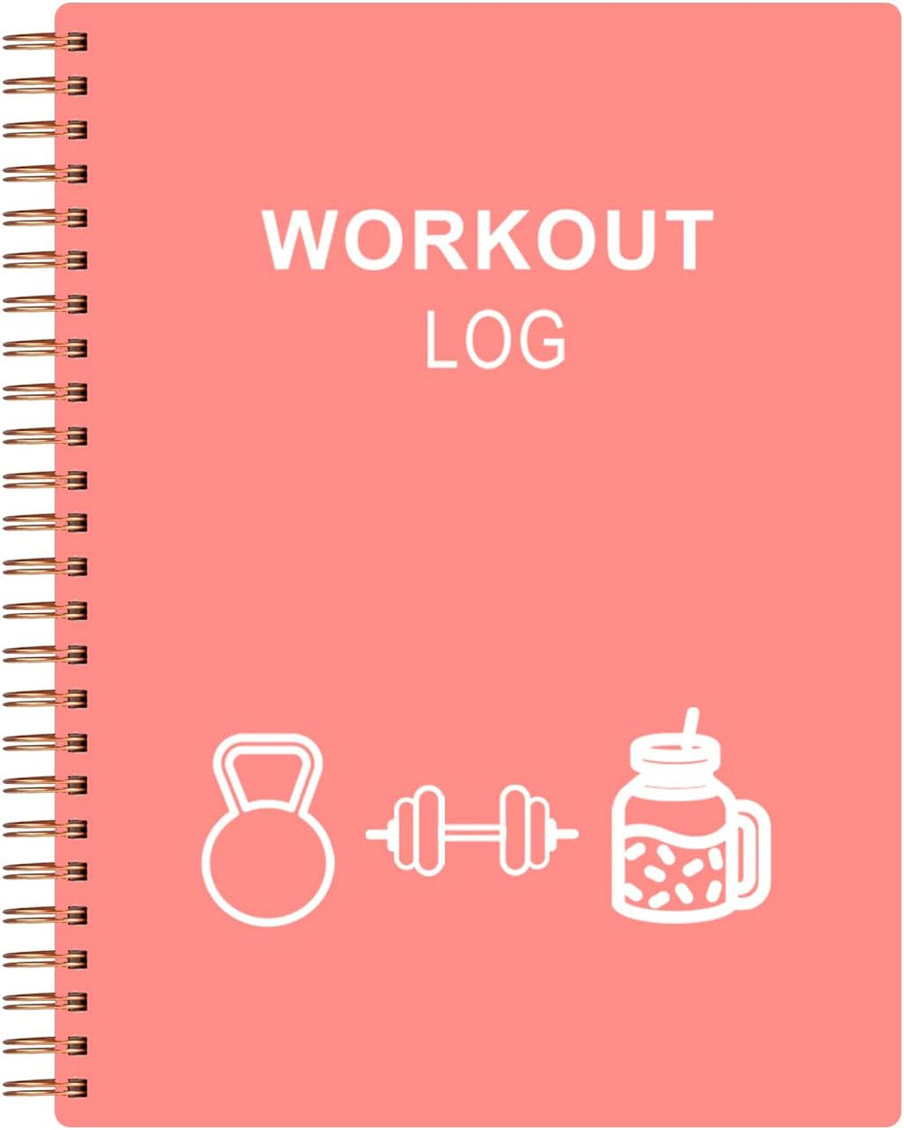 Workout Log for Women & Men - A5 Fitness Planner/Journal to Track Weight Loss, Workout Journal for GYM, Bodybuilding Progress - Daily Health & Wellness Tracker, Pink