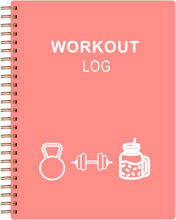 Workout Log for Women & Men - A5 Fitness Planner/Journal to Track Weight Loss, Workout Journal for GYM, Bodybuilding Progress - Daily Health & Wellness Tracker, Pink