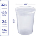 [32 Oz. - 24 Count Plastic Deli Containers with Lids - Disposable Food Storage Containers with Airtight Lids, Ideal for Soups, Stews, and Meal Prep