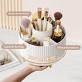 360Â° Rotate Makeup Brush Holder Organizer, Makeup Organizers Countertop, Makeup Organization and Skincare Storage for Vanity, Desktop, Bathroom (White)