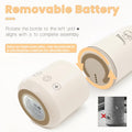 Portable Baby Bottle Warmer, Travel-Friendly with Detachable Battery Base, Type-C Fast Charge, 316 Stainless Steel, Touch Control, 8H Constant Temperature, Child Lock, 95-131Â°F