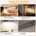 14.7Inch under Cabinet Lighting Rechargeable 2 Pack- 3 Color Temps&5 Level Brightness, Super Bright, 4 Modes, Motion Sensor, Long Lasting - Easy Installation Magnetic under Closet Lights-Black