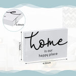 3 Pcs Family Home Blessed Rustic Wood Sign Mini Wood Decorative Farmhouse Woodworks Table Shelves Decorations Sign for Bedroom Kitchen Living Room Table Decor(White,4.25 X 2.76 X 0.59 In)
