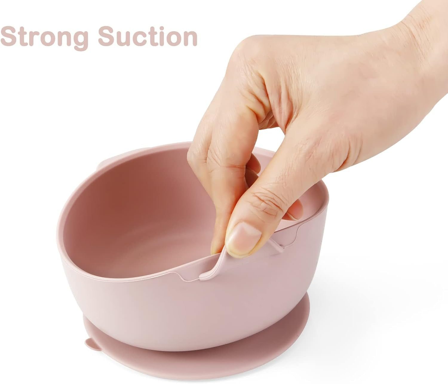 3 Pack Baby Bowls with Suction| Leak-Proof Stay Put Silicone Food Bowl with Lids for Babies Kids Toddlers Infants| Food Grade Soft Safe Bpa-Free Silicone (Pink Rose Linen)