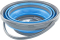 Foldable Silicone Collapsible 2.65 Gallon Bucket - Durable Blue Storage Container for Camping, Outdoor, Travel, and Household Use by