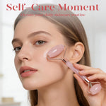 Icyme Rose Quartz Roller & Gua Sha Set, Cooling Face Roller for Depuffing & Lymphatic Massage, Sculpting Tool for Face, Eyes & Neck, Smooth Skincare Gift for Women and Men