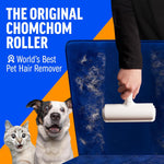 Pet Hair Remover – Original Size Reusable Lint Roller for Cat & Dog Hair on Furniture, Couch, Carpet, Car, Rugs & Bedding – Portable, Eco-Friendly (White)