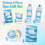 Bath and Body Gift Set for Women,  Ocean Gift Basket, 7 Pcs Bath Sets for Women Gift with Bubble Bath, Body Lotion, Scented Candle, Spa Kit for Her, Mother'S Day Gifts for Mom