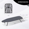 Metal Mesh Panel Tabletop Ironing Board | Foldable Iron Board | Heavy Duty Small Iron Board with Heat Resistant Cover and 100% Cotton 8Mm Thicken Pad | 31.5"X11.8"X6.2"