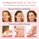 Icyme Rose Quartz Roller & Gua Sha Set, Cooling Face Roller for Depuffing & Lymphatic Massage, Sculpting Tool for Face, Eyes & Neck, Smooth Skincare Gift for Women and Men