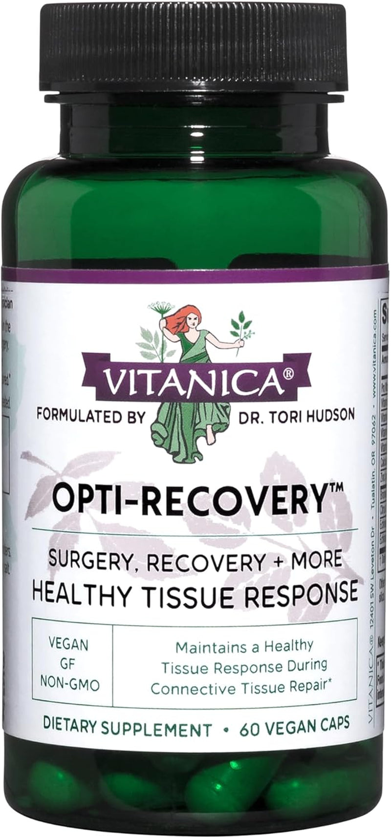 Opti-Recovery, Pre & Post Surgery Support, Wound Care, BBL, Tummy Tuck, C Section & Postpartum Vitamin Essentials Healing Support, Scar, Shoulder, Hysterectomy, Breast & Lipo, Vegan, 60 Caps