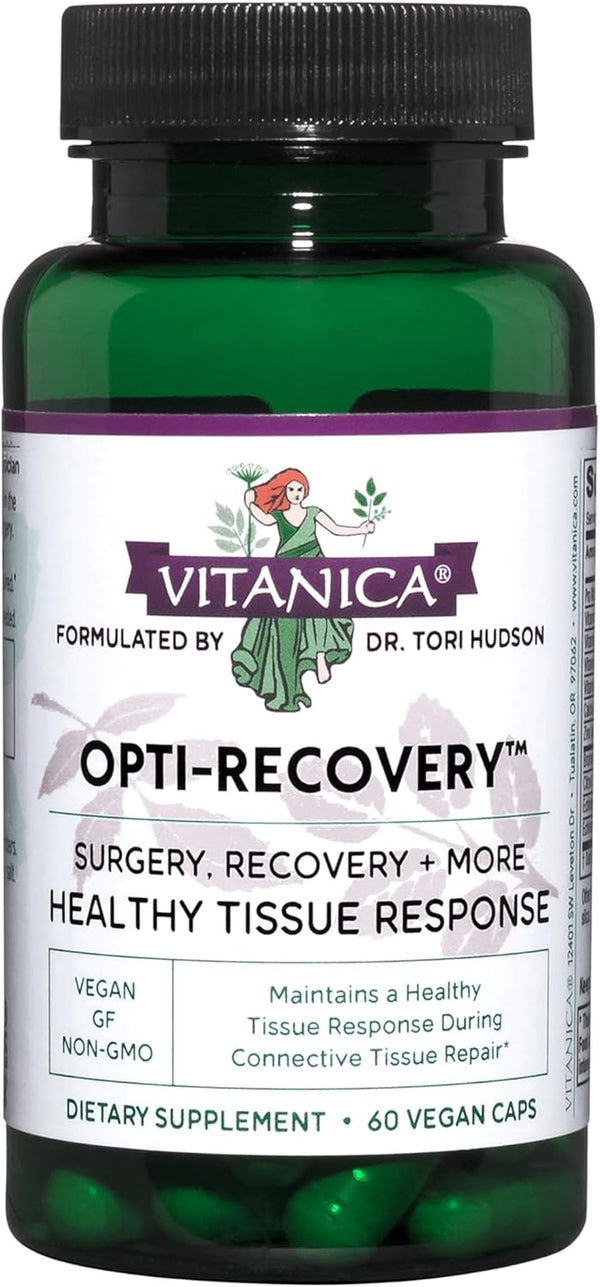 Opti-Recovery, Pre & Post Surgery Support, Wound Care, BBL, Tummy Tuck, C Section & Postpartum Vitamin Essentials Healing Support, Scar, Shoulder, Hysterectomy, Breast & Lipo, Vegan, 60 Caps