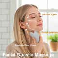 Stainless Steel Gua Sha Tool & Lymphatic Drainage Face Brush Set,  Facial Massage Kit for Jawline Sculpting Puffiness Lifting Relaxation, Contour Face Brush with Storage Case