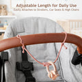 Toy Straps for Baby 6Pcs, Silicone High Chair Toys Straps Stroller Accessories Toddler Bottle Strap Car Seat Toys Baby Travel Essential Silicone Ivory+Sage+Blue