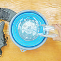 Foldable Silicone Collapsible 2.65 Gallon Bucket - Durable Blue Storage Container for Camping, Outdoor, Travel, and Household Use by