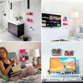 Acrylic Floating Shelves Set of 2 - Easily Expand Wall Space - Small Wall Shelf with Strong Adhesive for Bedroom, Kids' Room, Bathroom, Etc (Fluorescent Pink)