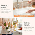 11.5L Ice Bucket for Parties 2 Pcs, Large Plastic Drink Cooler for Champagne Wine, Beer, Clear Beverage Tub for Mimosa & Cocktail Bar, Portable Chiller for Party Hosting & Serving