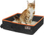 Portable Cat Travel Litter Box, Collapsible Cat Litter Carrier Tray, Waterproof Litter Box for Outdoor Fit Medium Cats and Kitties, Leak-Proof, Sturdy, Lightweight-Black
