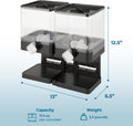 Compact Dry Food Dispenser, Dual Control, Black/Chrome
