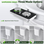 Bidet Attachment, Non-Electric Cold Water Bidet Toilet Seat Attachment with Pressure Controls, Retractable Self-Cleaning Dual Nozzles for Frontal & Rear Wash - Black