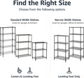 4-Shelf Steel Wire Storage Shelves for Garage, Adjustable Metal Shelving Unit, 200 Lbs per Shelf, 23.2" W X 48" H X 13.4" D, Black | Sturdy, Adjustable, Easy Assembly, Storage