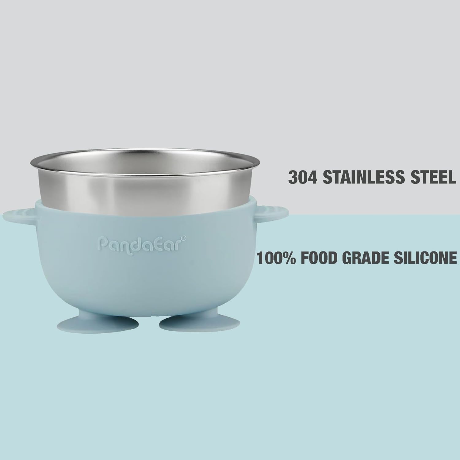 3 Pack Stainless Steel Baby Suction Bowls, Non-Slip Child Food Bowl with Silicone Sleeve for Kids Toddlers Infants, Unbreakable & Mess Free (Blue Green Beige)