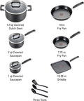 Signature Nonstick Pots and Pans Set 12 Piece, Oven Broiler Safe 350F, Kitchen Cookware Set W/Fry Pans, Saucepans, Saute Pan, Dutch Oven, Griddle, Kitchen, Home, Dishwasher Safe, Black