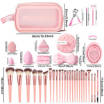 70Pcs Pink Makeup Brushes Set Professional Makeup Kit Multi-Functional Makeup Tool Set with Case Facial Makeup Accessories, Foundation Makeup Brush Kit Eye and Face Make up Brushes & Tools