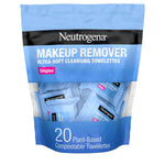 Neutrogena Makeup Remover Wipes, Daily Single Face Cleansing Towelettes, Makeup Removing Cleansing Wipes Removes Dirt & Oil, Alcohol-Free Face Towelettes, 20 Ct
